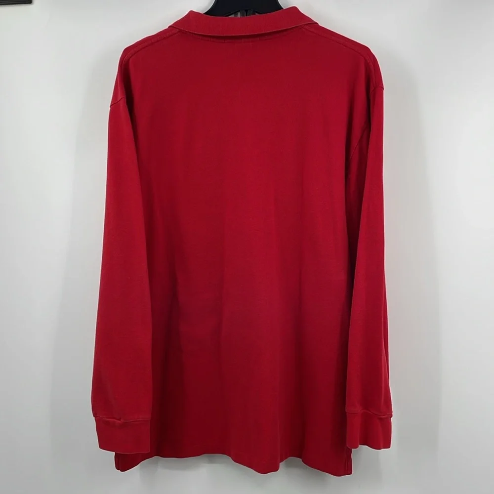 Vintage Polo by Ralph Lauren Red Long Sleeve Collared Pullover Size Extra Large